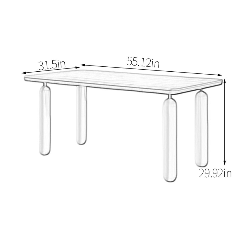 High-Performance Sintered Stone Tabletop Table, 29.92"H x 31.5"L x 55.12"W