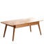 Table basse en bois massif, 100 x 50 x 45 cm, tiroirs de rangement, table en chêne verni avec compartiments de tiroir - bois pur, processus d'assemblage facile