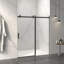Porte de douche coulissante sans cadre l 56 à 60 po x H 72 po, verre trempé clair de 5/16 po (8 mm) de large épaisseur, couche facile à nettoyer, avec tampon-129052267