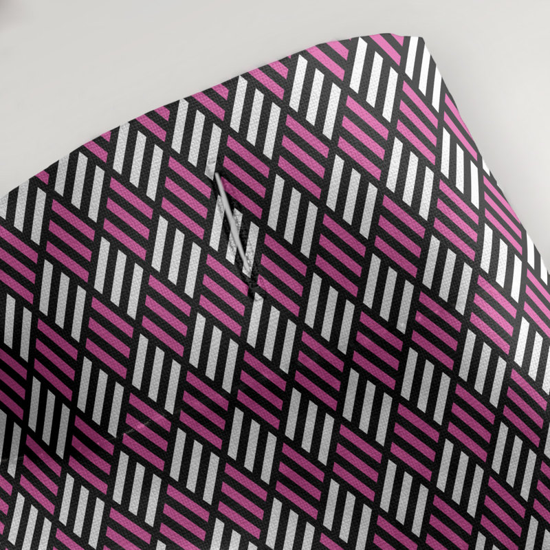 Rideau simple art déco, Pink Stripe 1