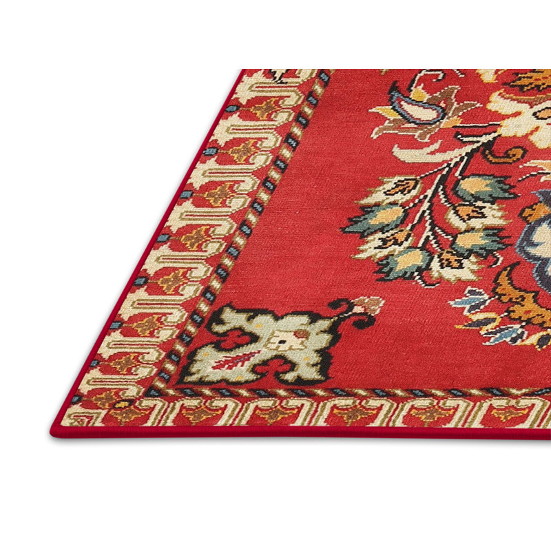 Tapis de style oriental rouge, Rectangle 5 pi x 7 pi