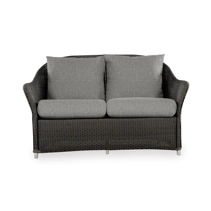 Weekend Retreat Outdoor 2 - Seat Loveseat, Canvas Black Sunbrella® Canvas, Mink