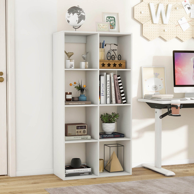 Open Bookshelf With Anti-tip Kits Home Modern Style Storage Shelf For Study, (8 Shelves) 54"H x 27.5"W x 13"D