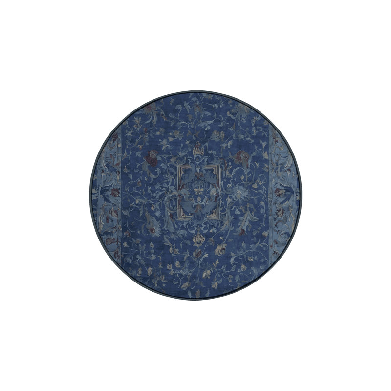 Tapis gris lavable à la machine, Rond 5 pi