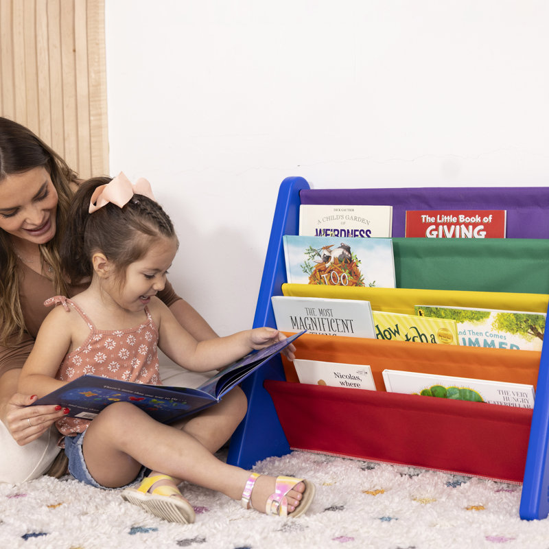 Primary Multicolor Canvas and Plastic Kids Bookcase