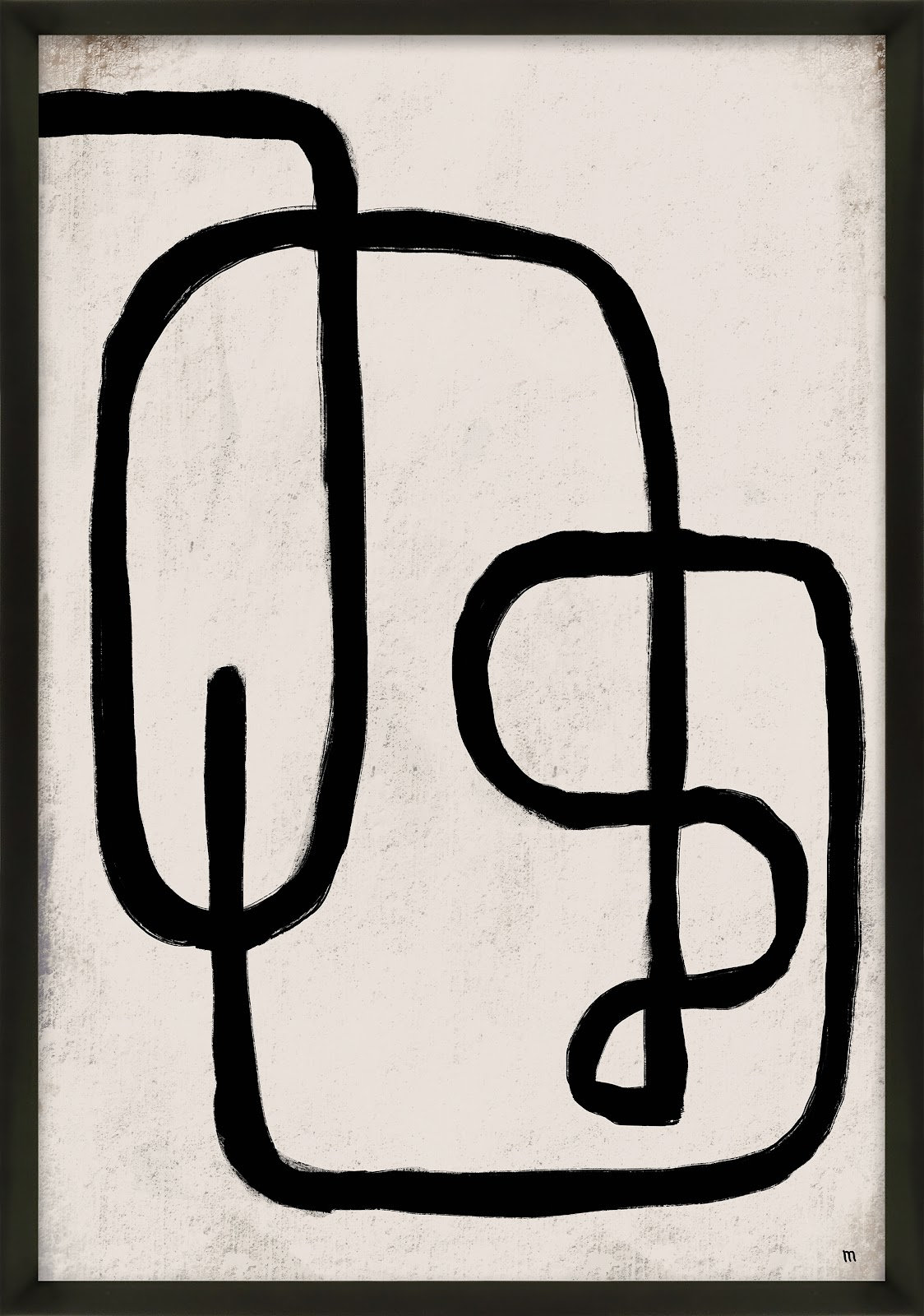 Linework 2 by StudioM, Black Framed Paper, 50" H x 35" W x 1.25" D