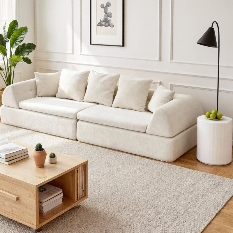 Canapé modulaire Chenille Cloud, Blanc