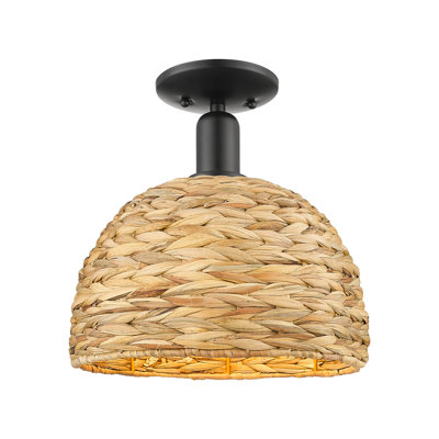 Arcadia - Woven Rattan - 1 Light 12" Semi-Flush Mount
