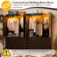 Armoire penderie avec porte de grange coulissante pliante et lumières à capteur