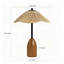 Lampe de table en grain de bois massif Farmhouse Chic - Lampe de chevet à chevet en rotin - Décoration vintage