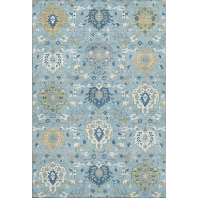 Premium Machine Washable Guada AMF1026 Damask Rug