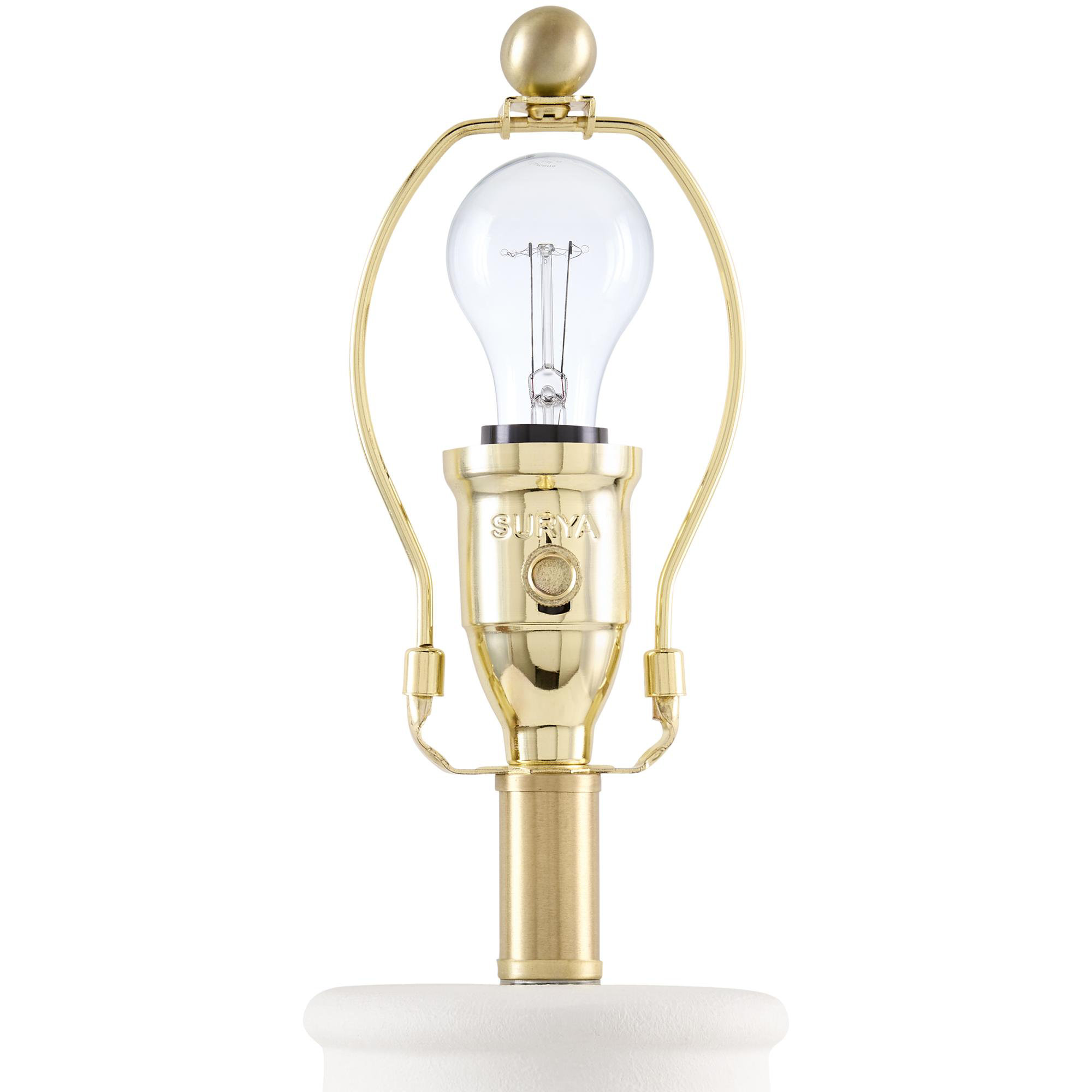 Chemise Ceramic Table Lamp, White, Rattan