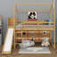 Lit mezzanine simple en bois avec glissade-76378511