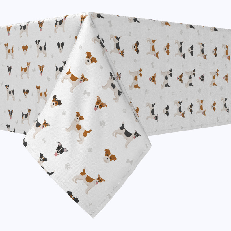 Rectangular Tablecloth, 100% Cotton, 52X104", Jack Russel Designs, 104" L x 52" W