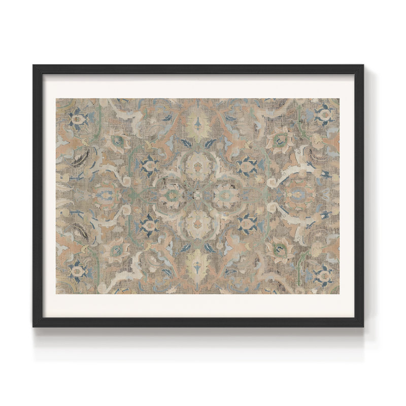 Vintage Abstract -XII -Framed Print - Restickable, 22" H x 28" W, Black