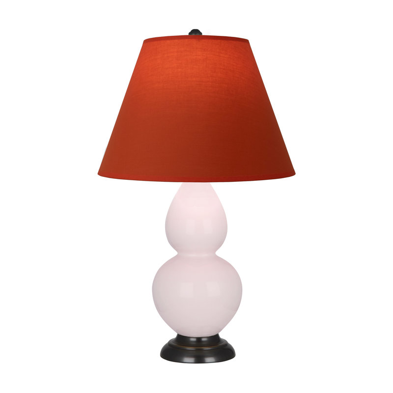 Petite lampe d'appoint à double gourde, Tanger / taupe, Bronze patiné foncé, Eau de rose