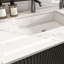Dessus de meuble-lavabo en marbre 31 po pour la salle de bain - Pierre frittée blanche avec trous de robinet pré-percés, évier central rectangulaire, dosseret de 4 po et dosseret de teinture, trous de conception élégante et durable