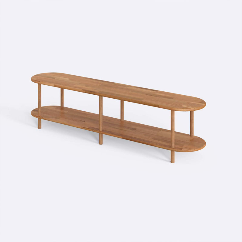 Malibu Solid Beech Wood TV Console, Minimalist Media Stand for Living Room