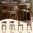 Upholstered Solid Wood Barstool Chair-1667448948