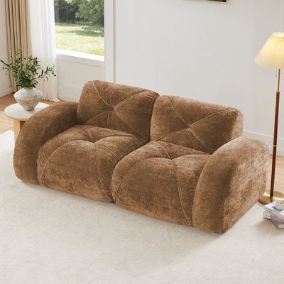 Camel 2 avec structure sans armature, velours doux, fond antidérapant, mousse haute densité 32D, structure ergonomique, aucun assemblage requis pour la décoration d'un appartement, tissu velours, couleurs, appartements minimalistes