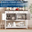 Buffet 47 pouces avec 4 portes de grange et tablette ouverte, console de rangement en bois-933264912