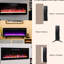 Foyer encastré 42 po, façade en verre trempé, foyer électrique de 42 po à rendement calorifique 5000 / H, double, chaleur 1400W, 16 couleurs de lit flamme et braise