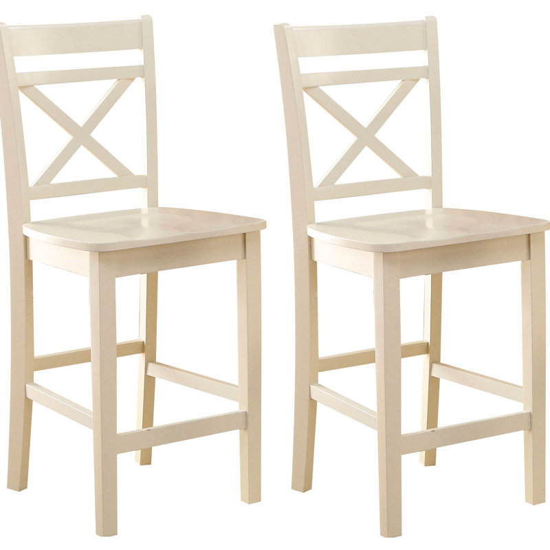 2 chaises de hauteur comptoir crème - élégantes et stables pour les sièges de salle à manger, option élégante