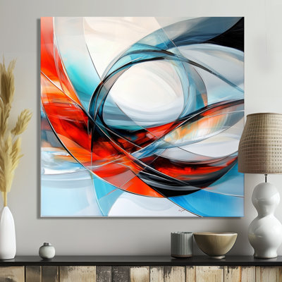 Disintegrating Order Of Blue And Red Fractal II - Abstract Metal Art, Fractal Metal Print