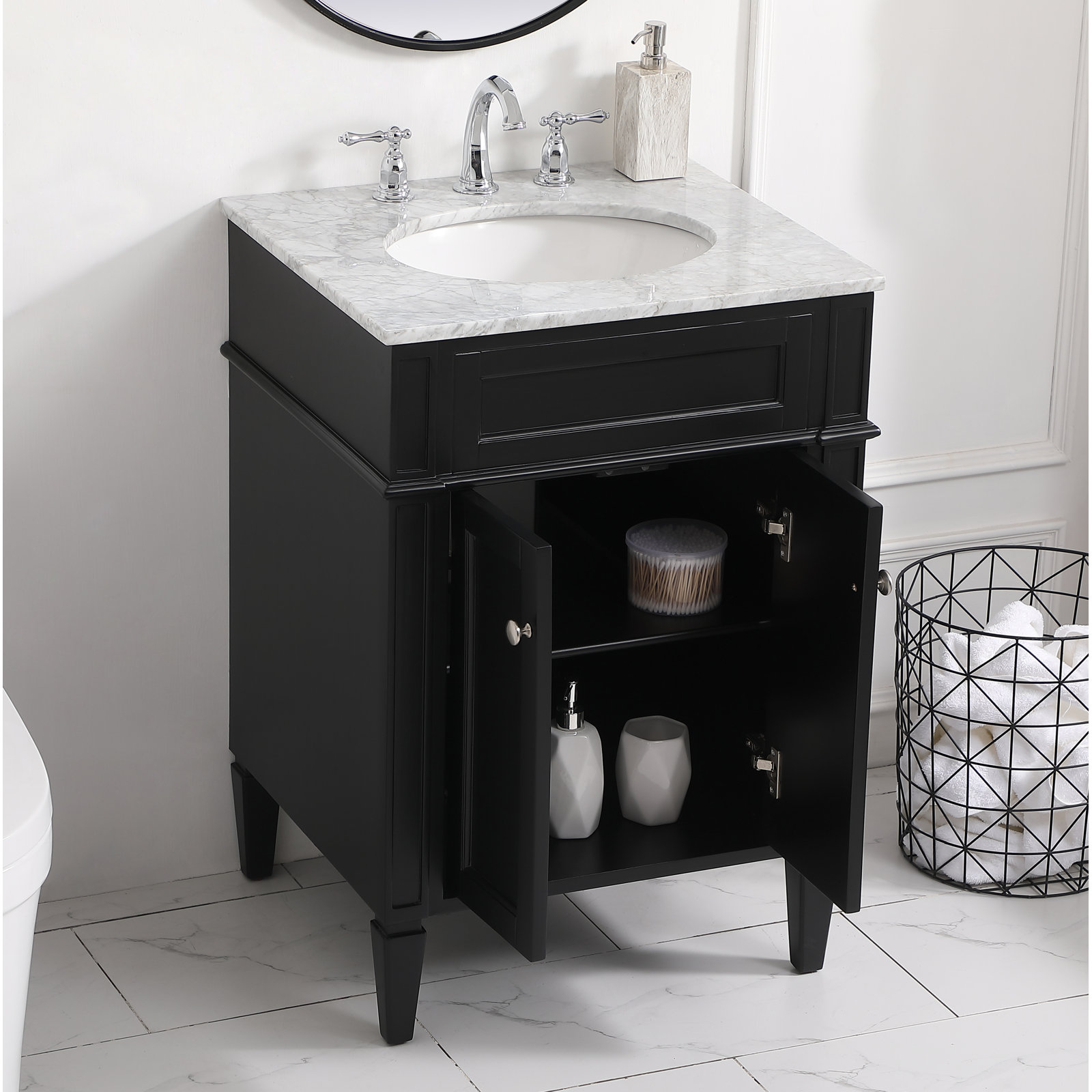 Rivers 24'' Single Bathroom Vanity, Black