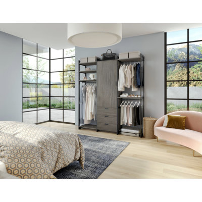 The Everyday Systemâ¢ 72""Wx20""D Wardrobe with 3 Drawer and Solid Door Cabinet Closet System -  Martha Stewart, EDS.00592.00028.00