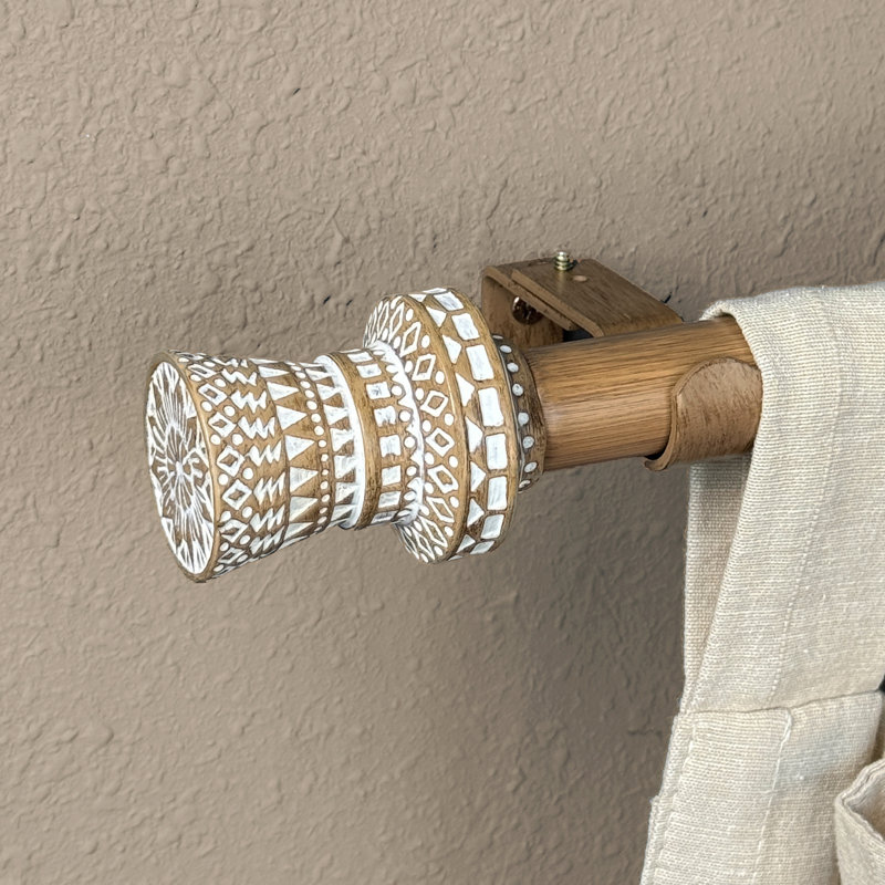 Ensemble de tringle à rideaux simple réglable de 1 pouce de diamètre pour style bohème, 72" – 144"