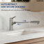 Robinet de salle de bain escamotable, robinet d'évier de salle de bain à poignée simple avec drain-120156948