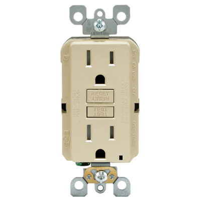 Leviton SmartlockPro 15 Amp 125 Volt Duplex Ivory GFCI Outlet 5-15R 1 Pack