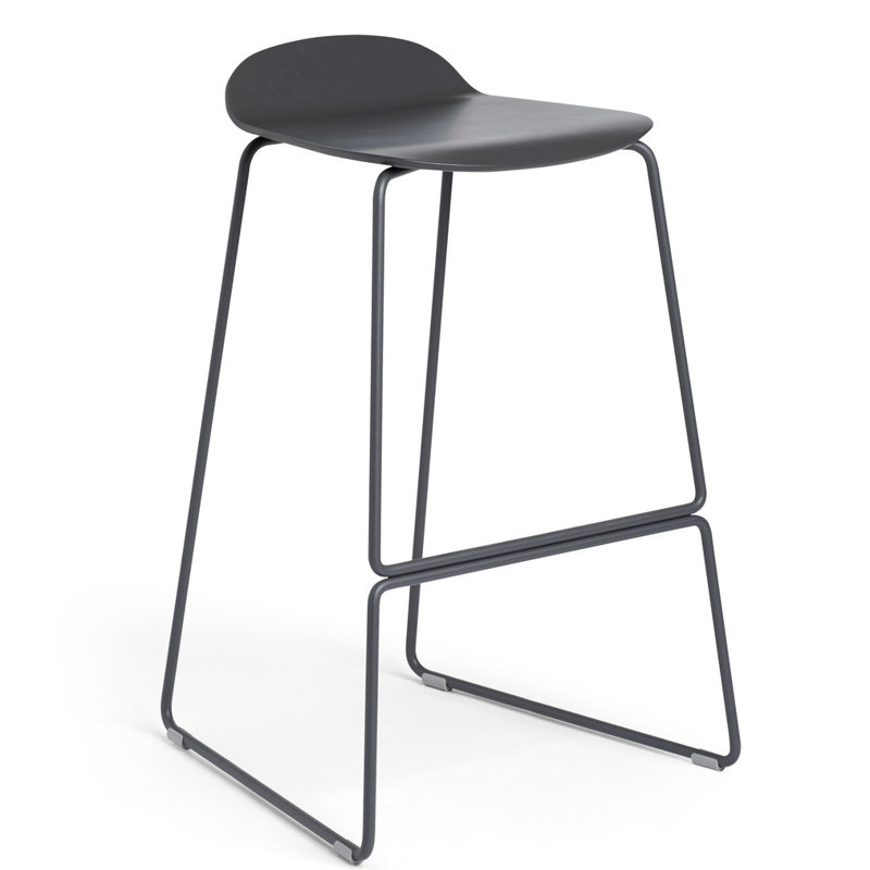 Upbeat Counter Stool with Metal Frame, Charcoal