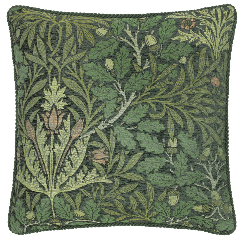 Acorn Multi Floral Square Cushion Cover, Green Floral, Down Blend
