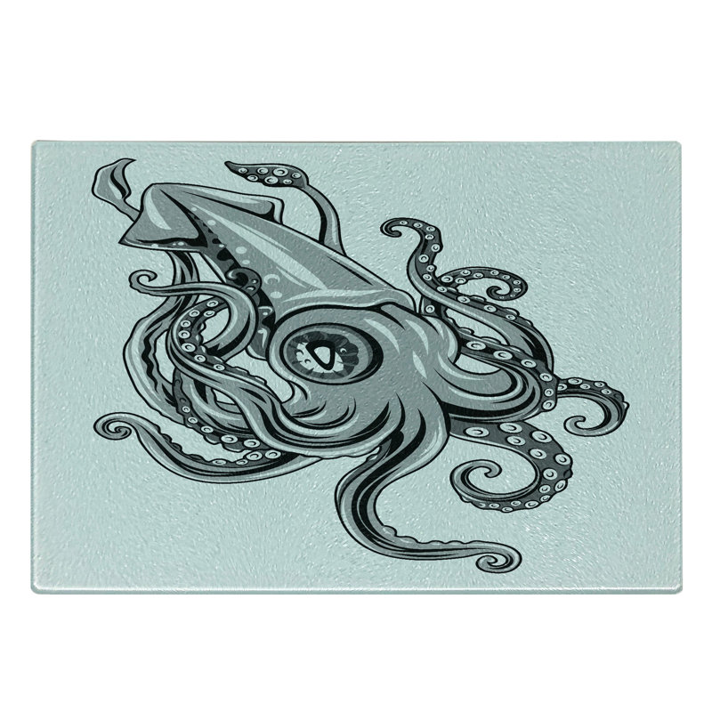 Planche à découper en verre trempé Ambesonne Kraken