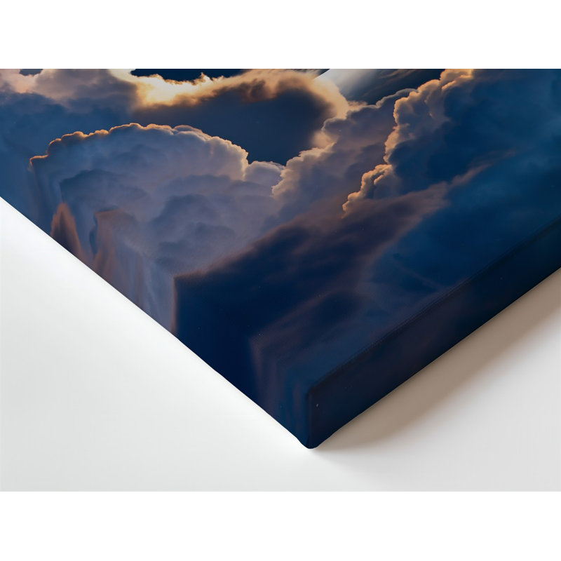 Toile, une scène céleste à couper le souffle représentant une éclipse solaire avec un art mural, lune obscurcie partiellement obscurcie par Fluffy Billowing, art mural sur toile