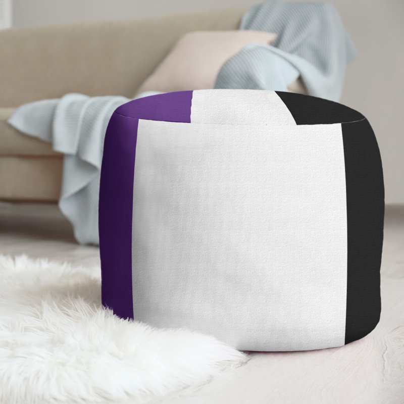 Repose-pieds repose-pieds rond 20,5" Sacramento, Mauve / blanc / noir