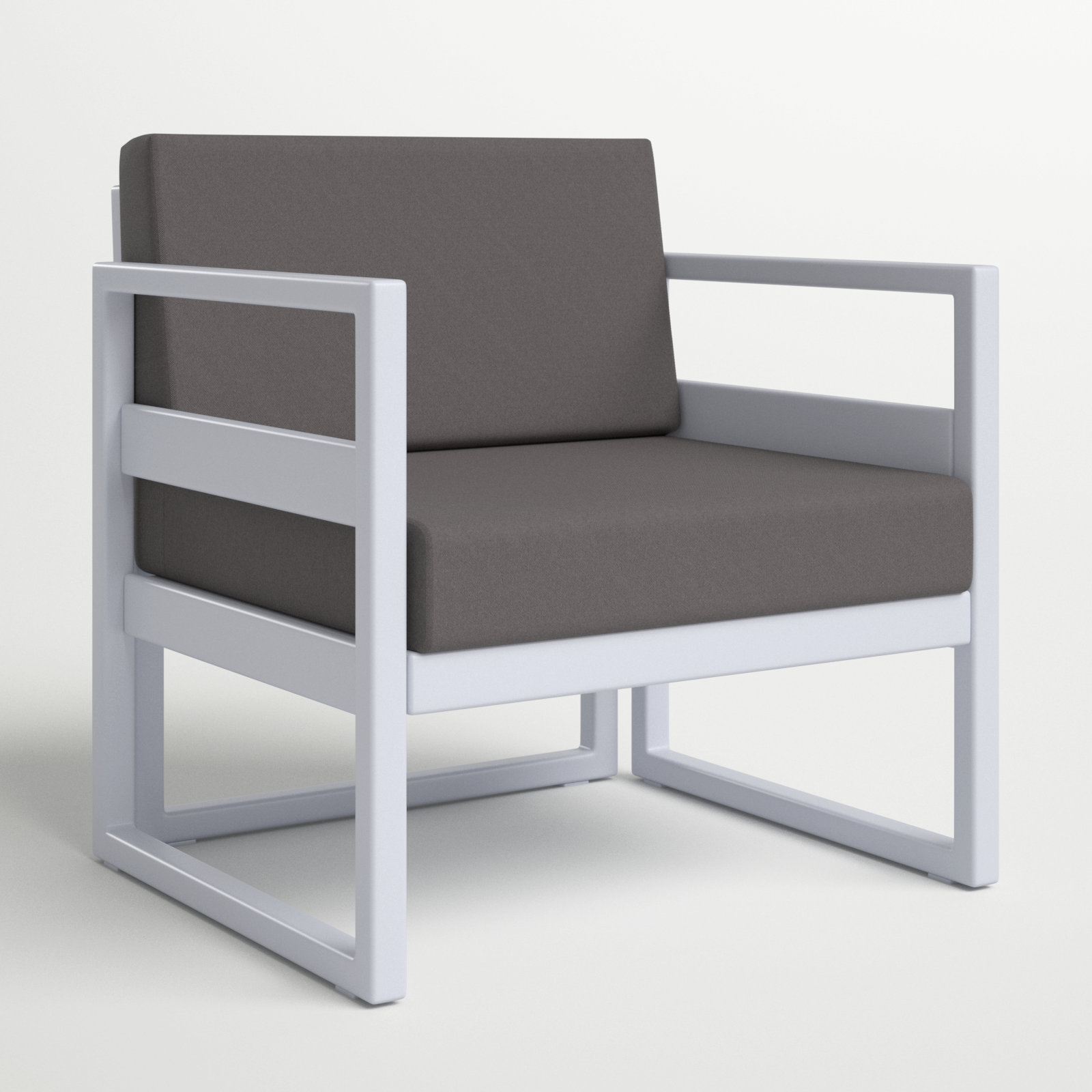 Lane Outdoor Lounge Chair, Charcoal, Silver/Gray