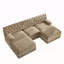 Tissu en velours confortable en forme de U respirant, canapé de style Chesterfield, jupe à franges à franges sur le plancher, conception combinée modulaire, conception ergonomique, conception capitonnée à boutons, pour chambre à coucher, chameau