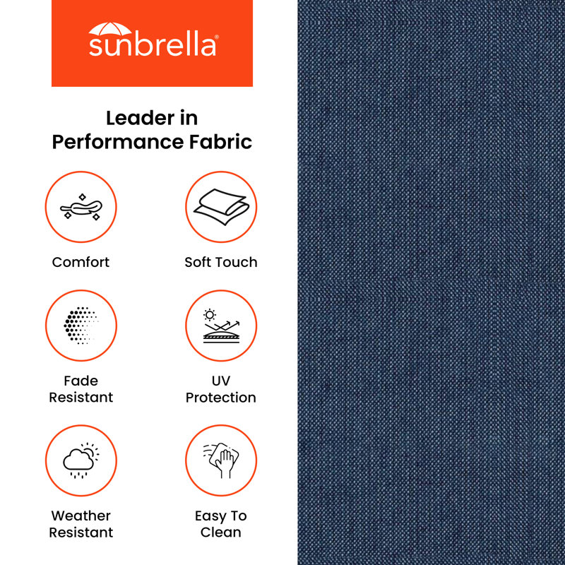 Outdoor Sunbrella® Cushion, Spectrum Indigo Sunbrella®