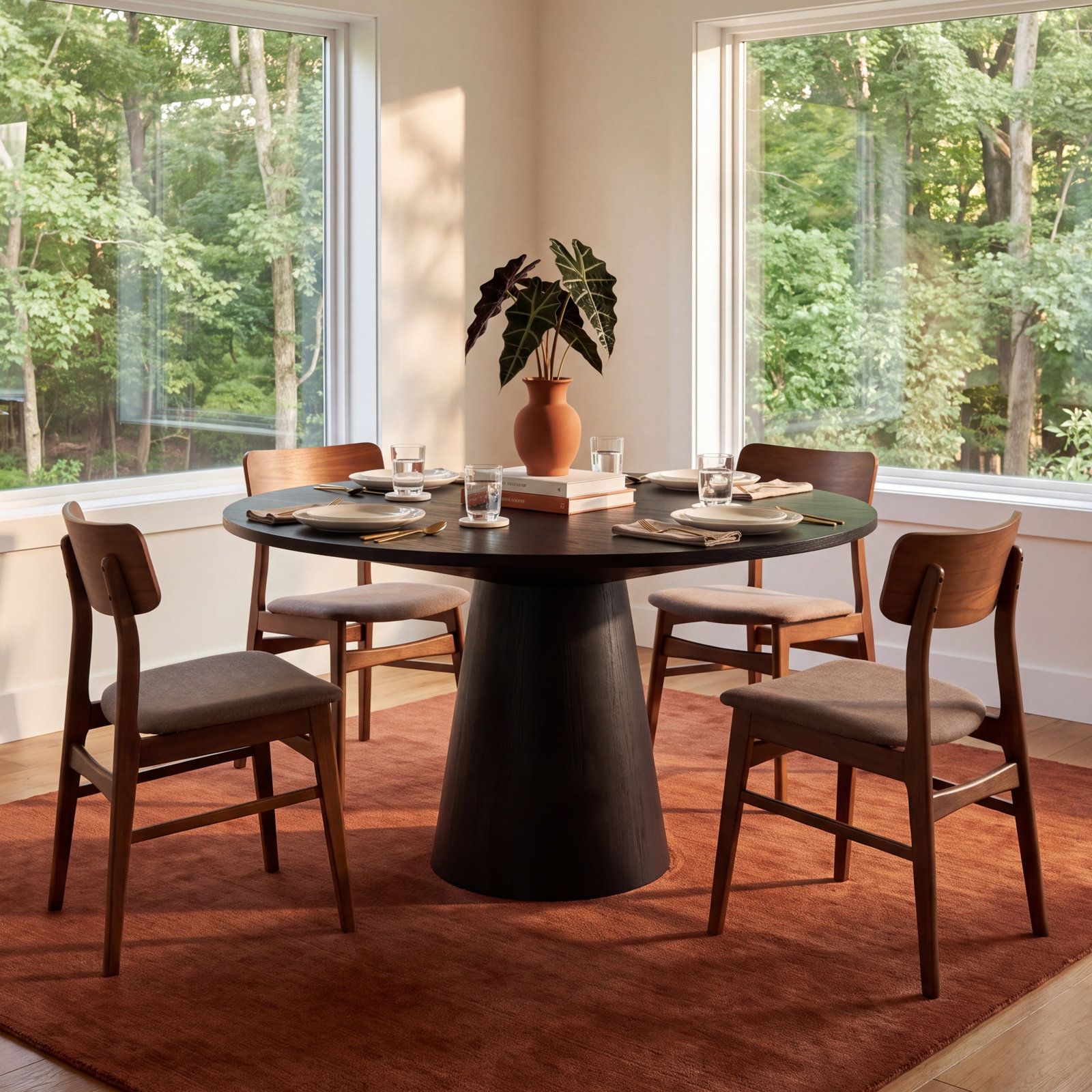 Wyatt Dining Table, 31"H x 47"L x 47"W, Black