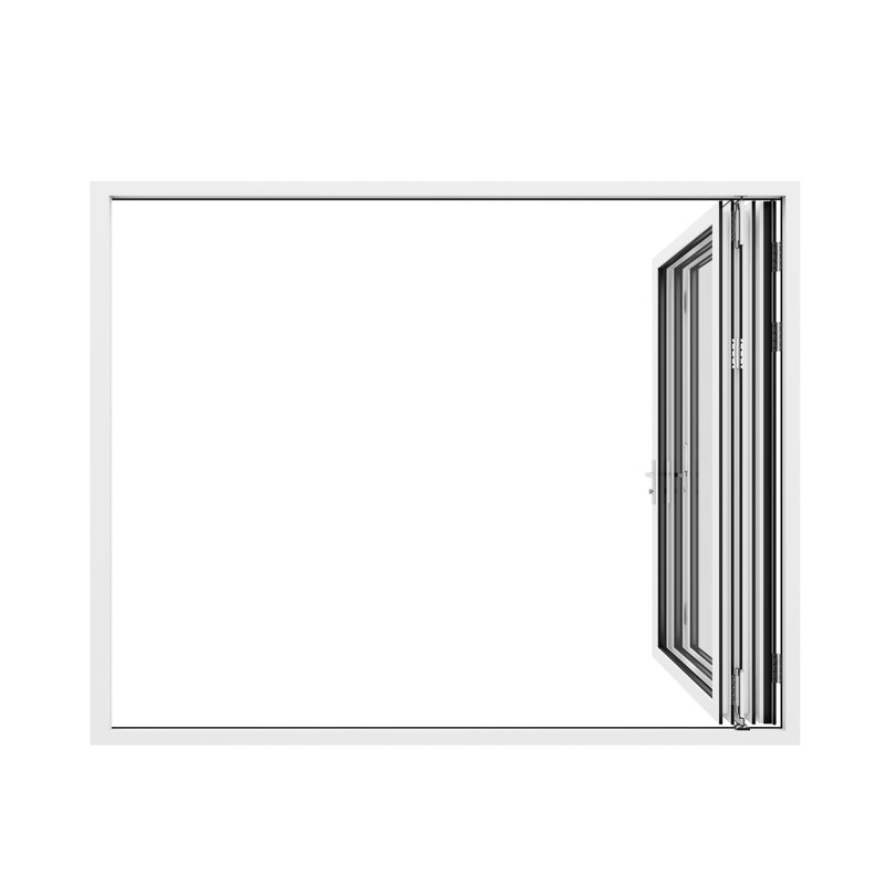 Porte de patio pliante en aluminium à 3 panneaux et largeur 108 po KaMic VersaFold avec verre à argon Low-E, Blanc