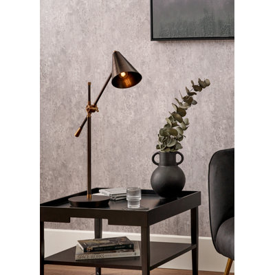 Emiliano Antique Bronze and Antique Brass Adjustable Task Table Lamp
