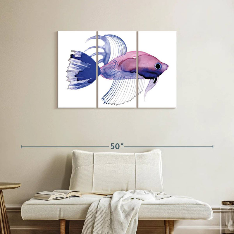 Mini poisson mauve, H 24 po x l 38 po