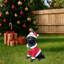 Statue de Noël de chien, figurine de chien de Noël en tenue de père Noël rouge
