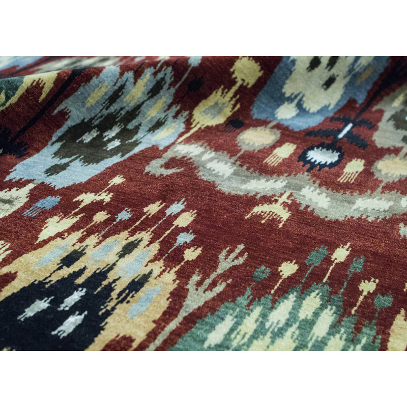 Ikat Area Rug in Red