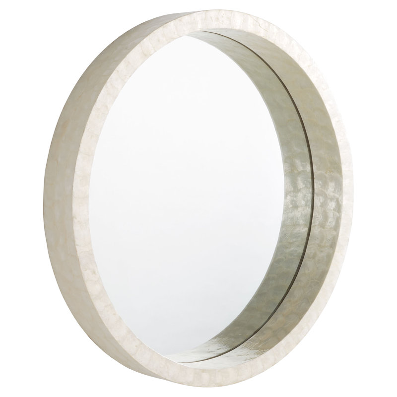 Triton Round Mirror, White, 32" x 32"