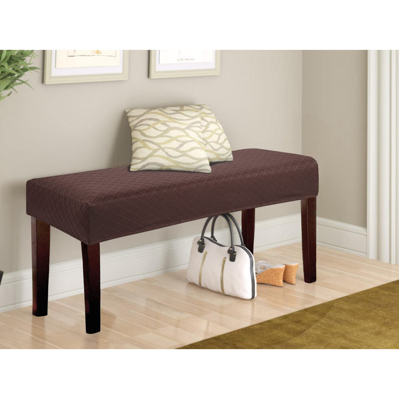 Housse pour repose-pieds, Mélange de polyester chocolat
