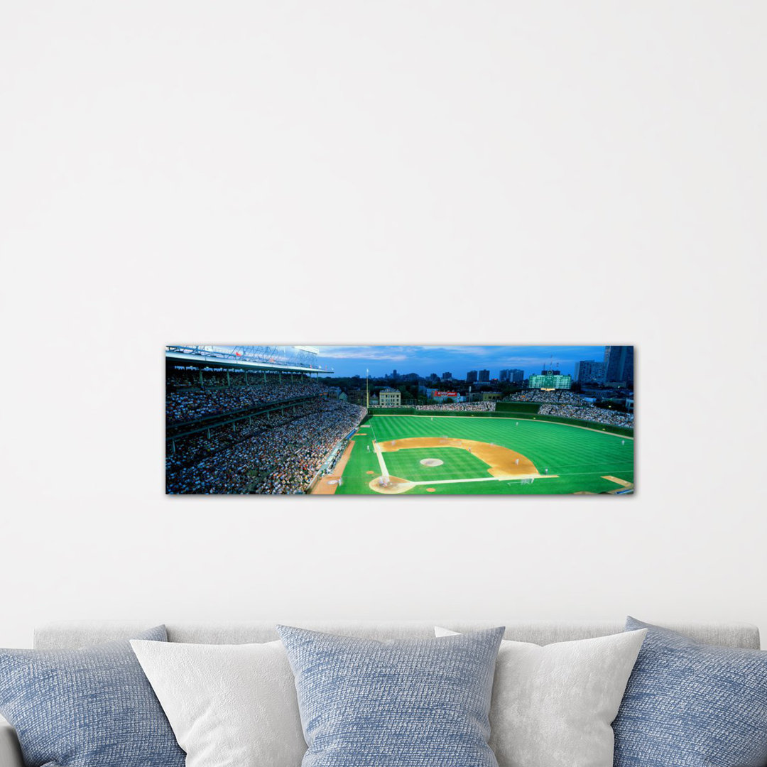 High Angle View of Spectators in a Stadium, Wrigley Field, Chicago Cubs, Chicago, Illinois, USA by Panoramic Images - Gallery-Wrapped Canvas Giclée Print Ebern Designs 